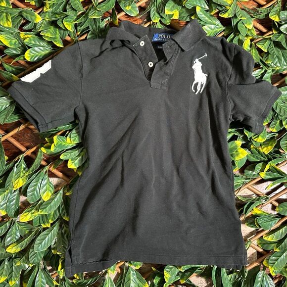 Polo Ralph Lauren Big Pony Classic Slim Fit Mesh Polo Polo Black Kids Size M - Picture 3 of 12